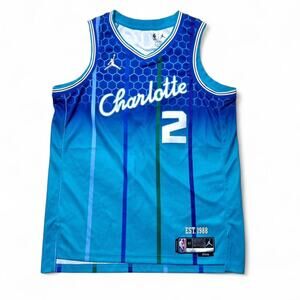 Jordan Brand Lamelo Ball Charlotte Hornets Blue NBA Swingman Nike Jersey 52 XXL